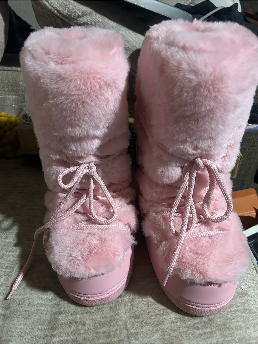 Furry Faux Fur Boots for women